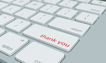 keyboard with thank you button