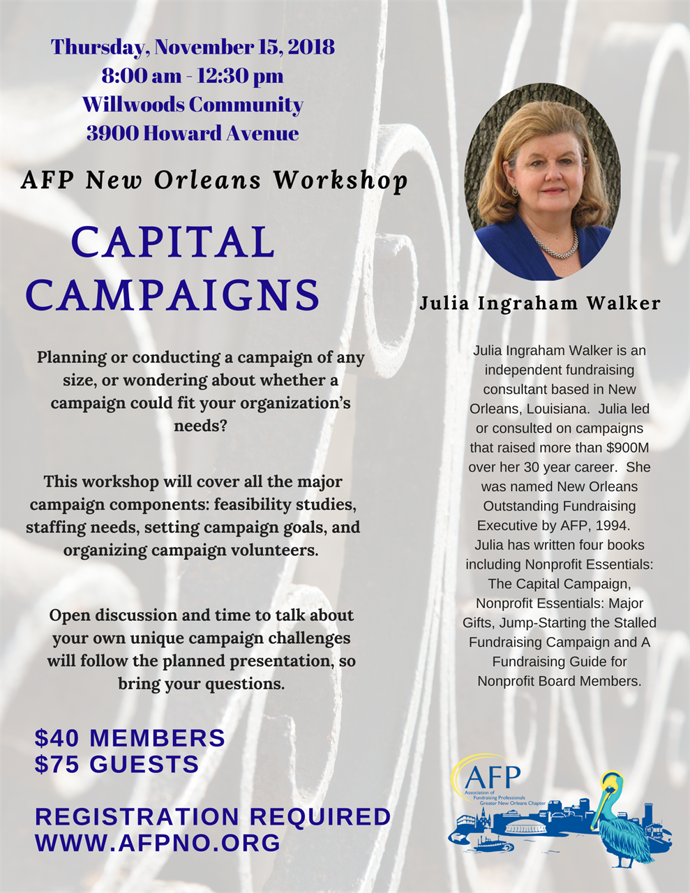 new orleans chapter capital campaign workshop flyer