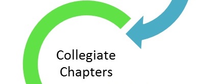 graphic of circular arrow and text collegiate chapters