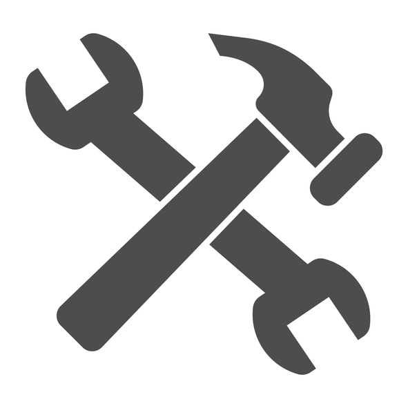 crossed hammer and wrench icon