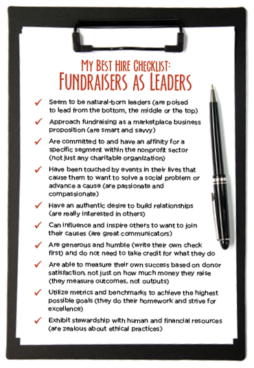 best hire checklist for fundraisers as leaders