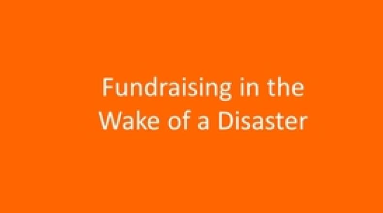 text reads fundraising in the wake of disaster