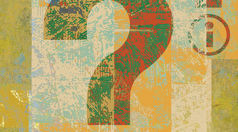 illustration of a question mark with an abstract background