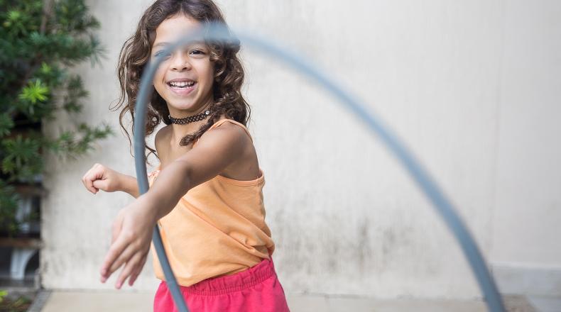 girl with hula hoop