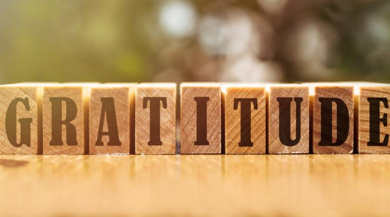 Gratitude word written on wood block. gratitude text on wooden table for your design, concept. stock photo