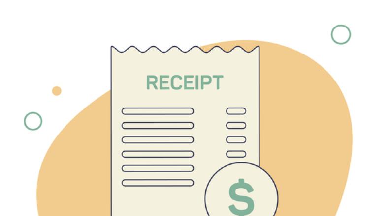 Receipt icon in a flat style