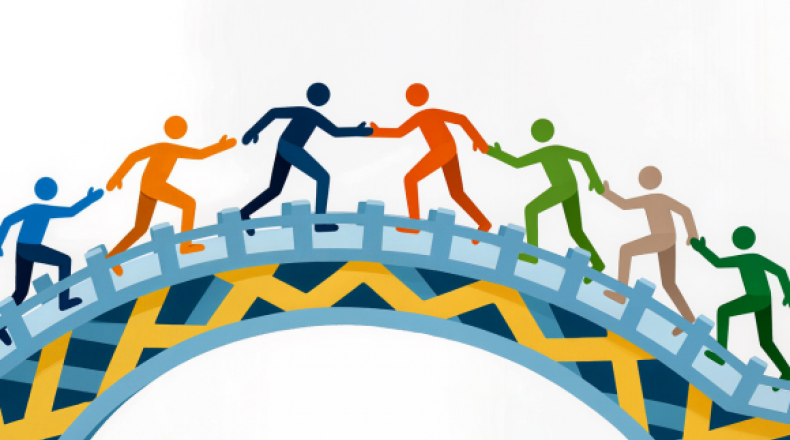 People on a bridge