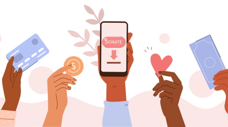 Online donation stock illustration