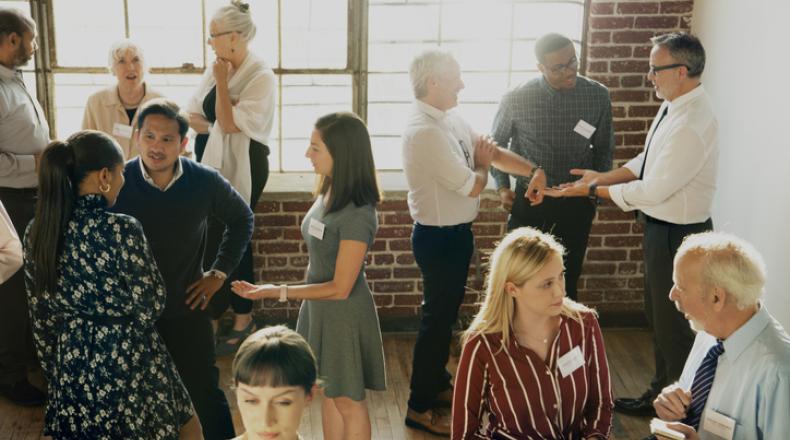 Businesspeople in a business conference stock photo