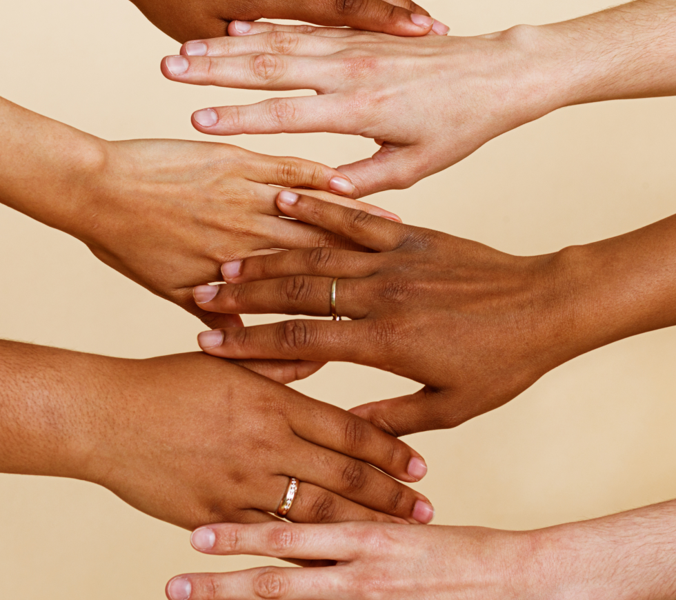 image of multicultural arms linking hands