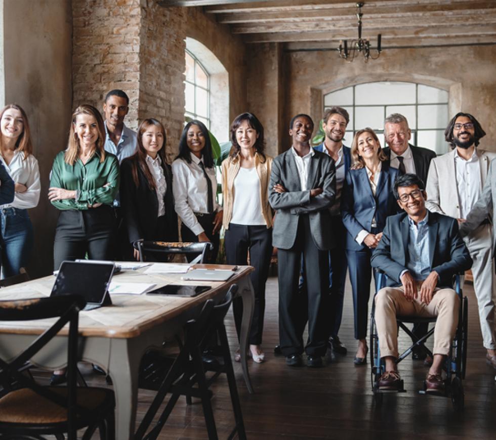 Group of multiethnic business people portrait in the office