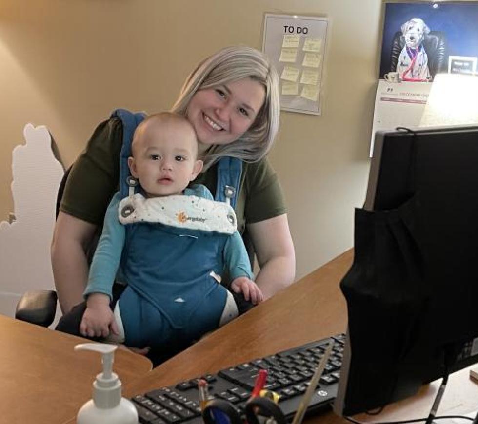 Ashley with her baby