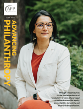 Advancing Philanthropy July 2021 magazine cover
