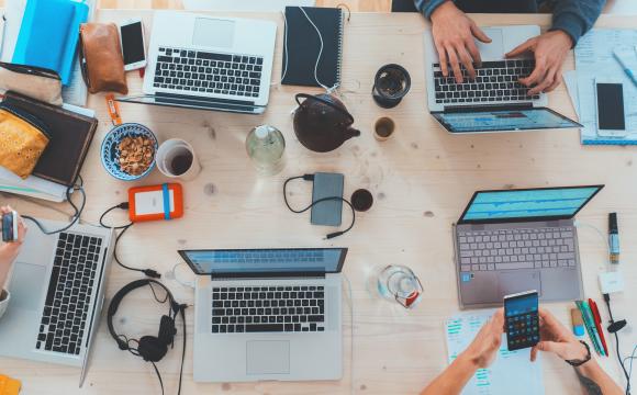 laptops and colleagues