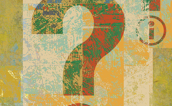 illustration of a question mark with an abstract background