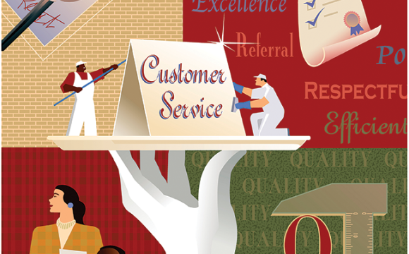 illustration of customer service and different types of communication