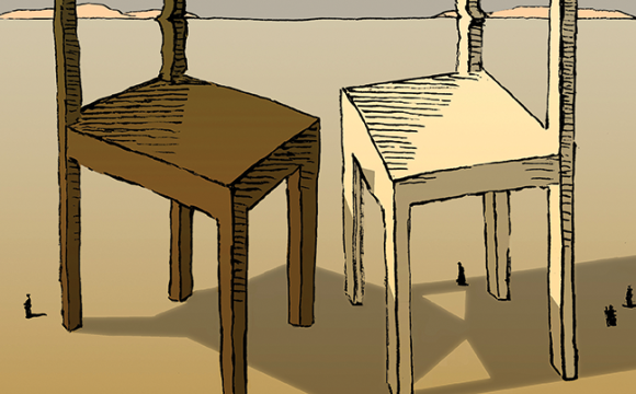 illustration of two chairs facing each other