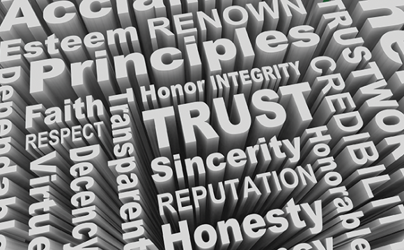 group of words that say principles, trust, honesty