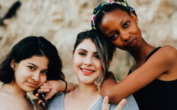 three diverse young women