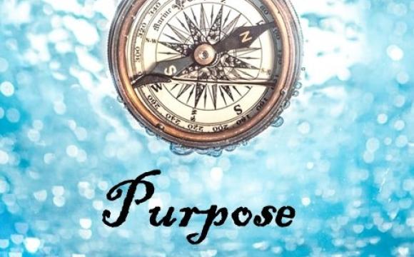 compass over water with purpose written below it