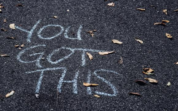 chalk writing on pavement