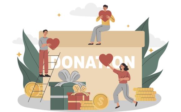 Characters collect donations