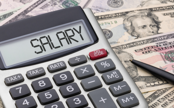 Calculator that says "Salary"