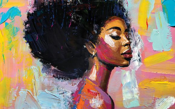 artistic painting of a black woman