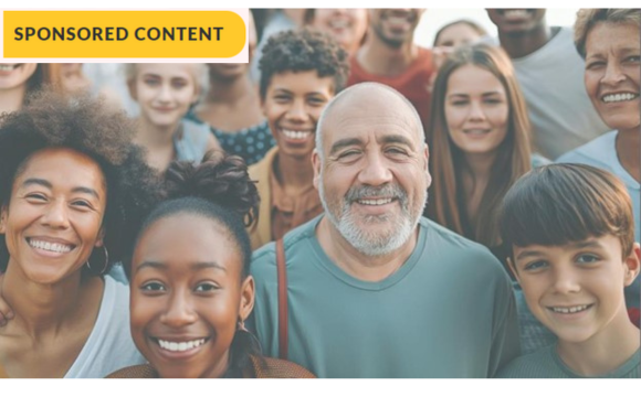 diverse group of people smiling at camera