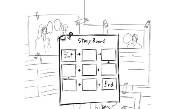 Simple sketch of storyboard process