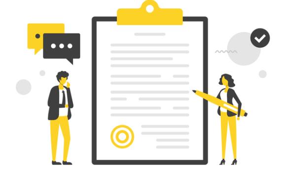 Man and woman with pen ready to sign a document