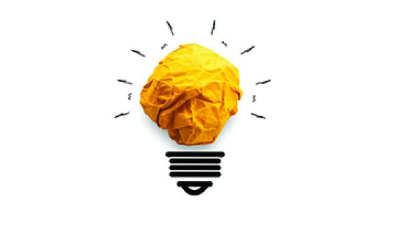 lightbulb out of paper