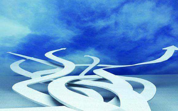 many paths on a blue background