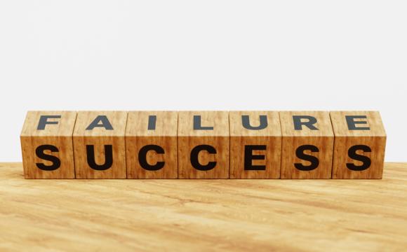 Wooden cubes changes word FAILURE to SUCCESS. 3d illustration stock photo