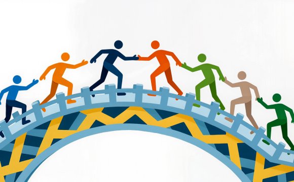 People on a bridge