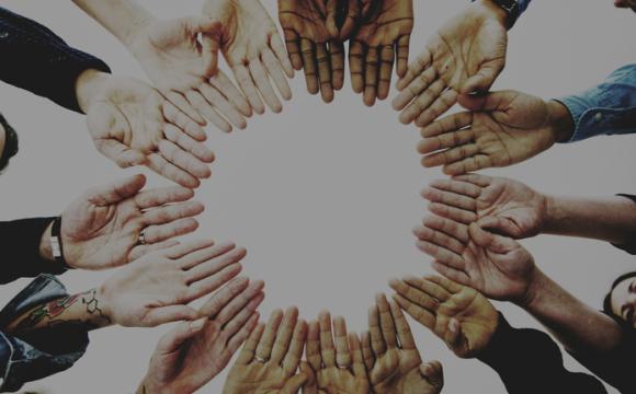 Diverse People Hands Together Partnership stock photo
