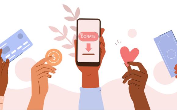 Online donation stock illustration